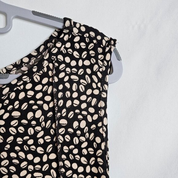 FOREVER 21 Fit & Flare Dress BLACK w TAN COFFEE BEAN Polka Dot size XL P Preppy - Picture 4 of 7